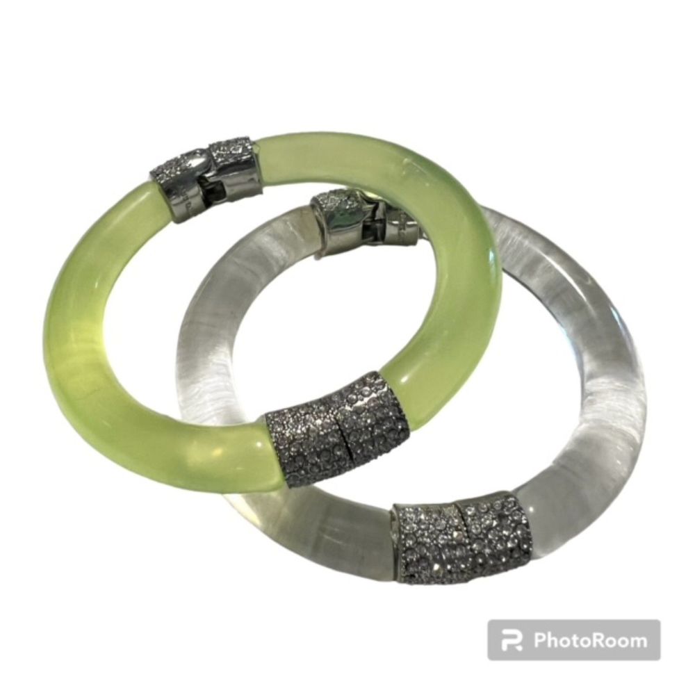 Ann Taylor Green and Silver Bracelets